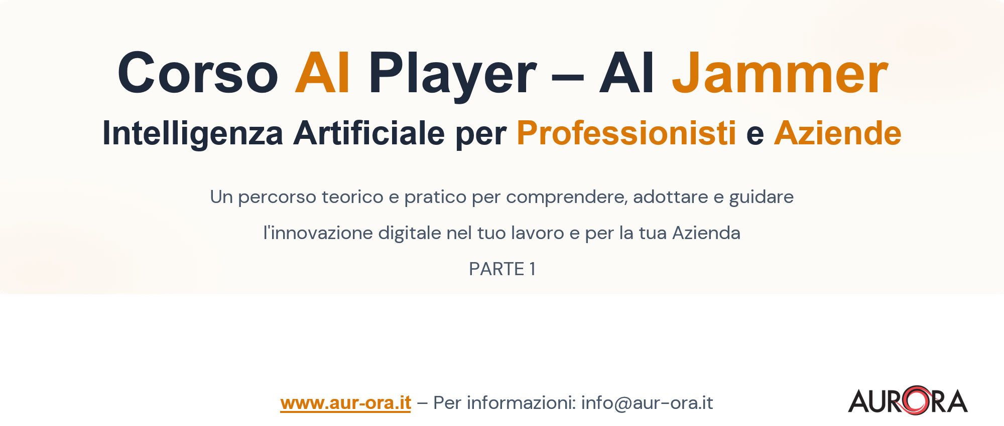 Corso AI Player – AI Jammer: Intelligenza Artificiale per Professionisti e Aziende